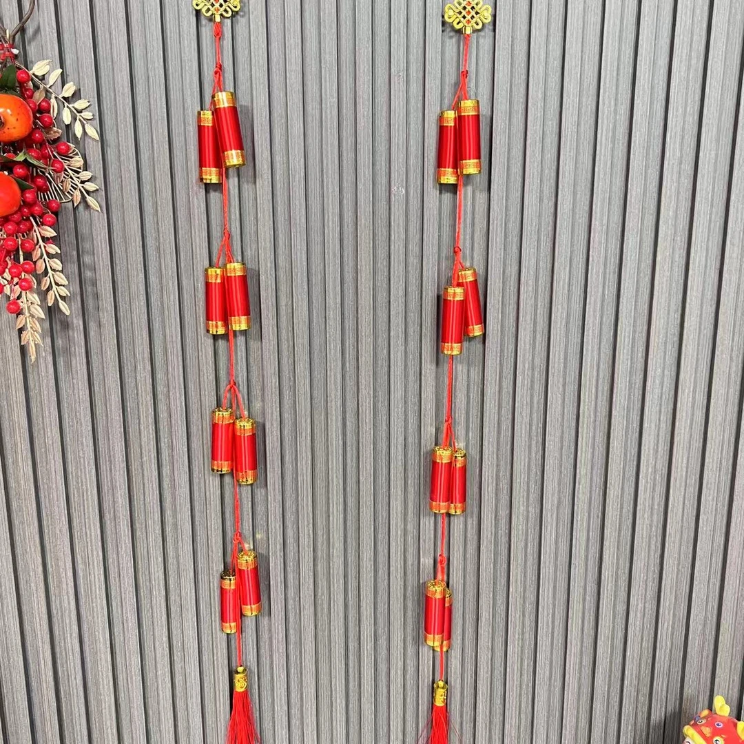 【到手2串】2025蛇年新年鞭炮串客厅背景墙装饰过年春节喜庆用品