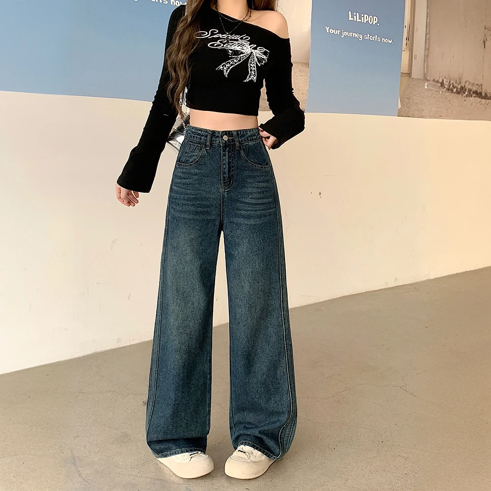 300斤特大码女装高腰显瘦水洗牛仔裤胖MM百搭宽松小个子直筒裤女