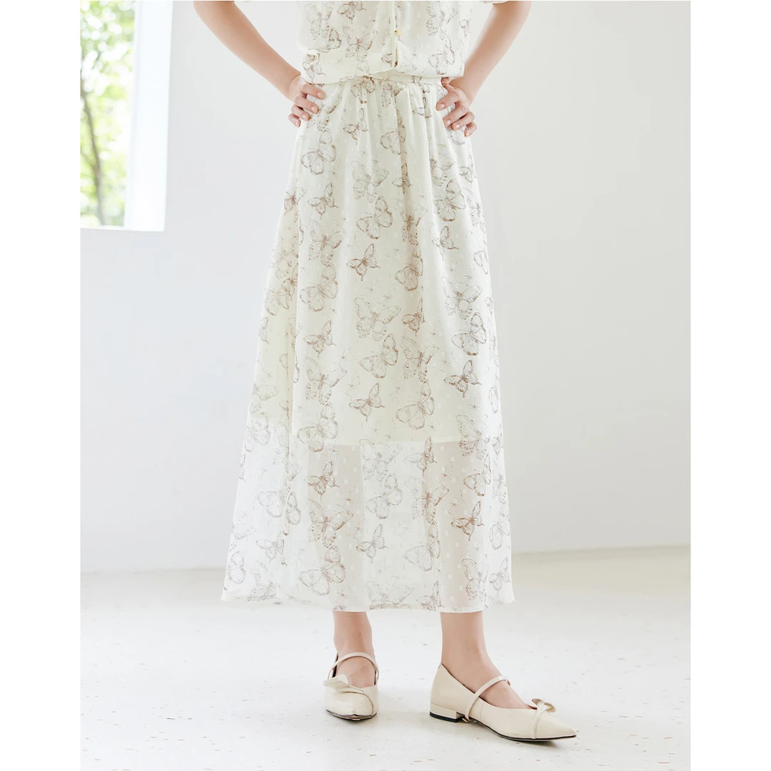【达人专属】朗文斯汀蝴蝶提花洋气半身裙DTYQ4205D07206