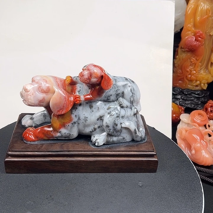 寿山石五彩高山石