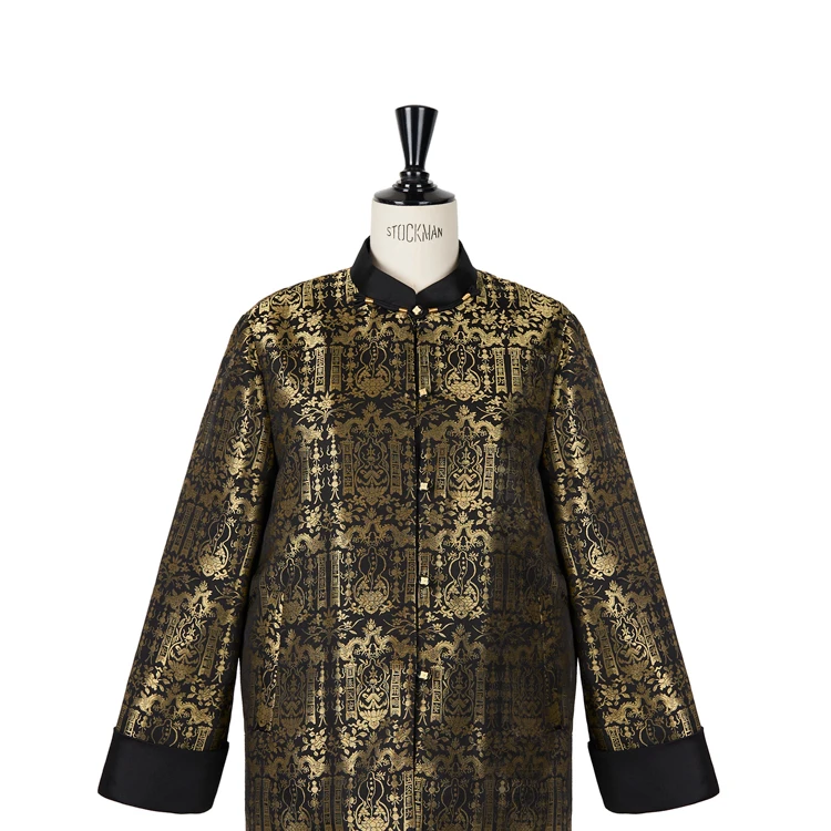 【上久楷黑金葫芦】高奢宋锦立领翻袖外套CD2167711