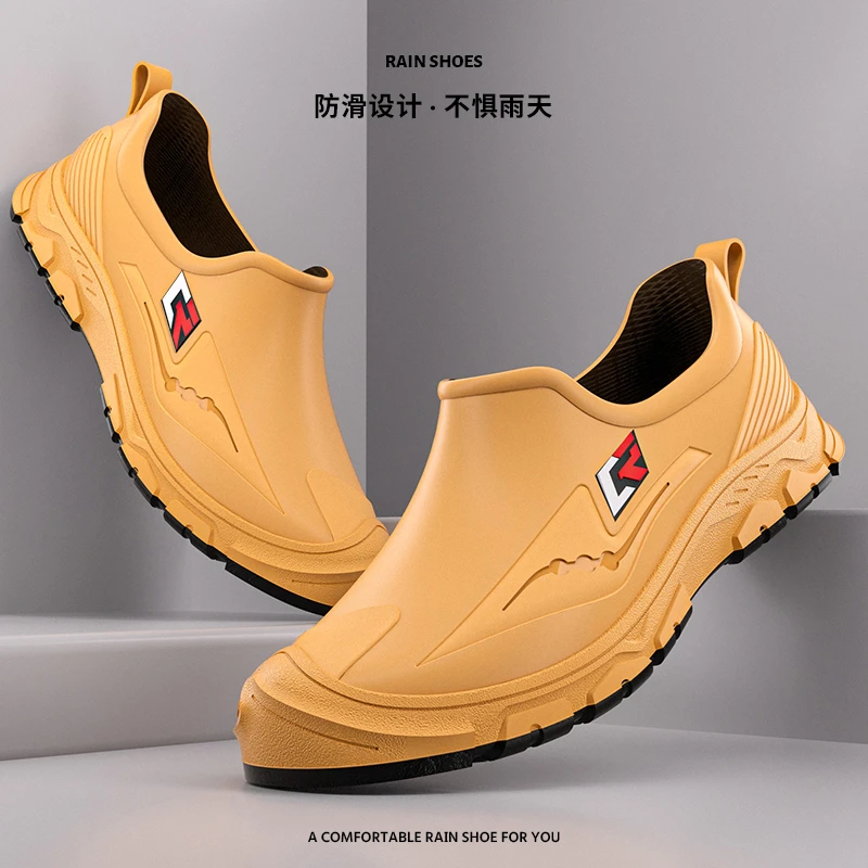 雨鞋男款厨师鞋胶鞋防水防滑工作厨房鞋水鞋钓鱼专用时尚男士雨靴