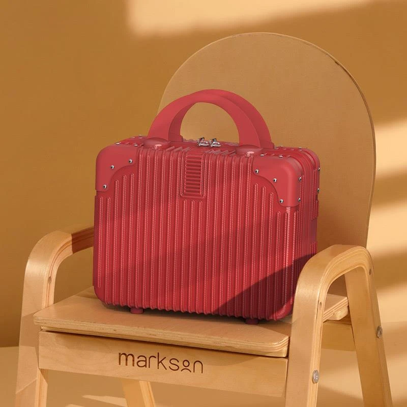 FAVMARTHA手提箱结婚红色行李箱女化妆箱婚嫁伴手礼可挂旅行箱陪