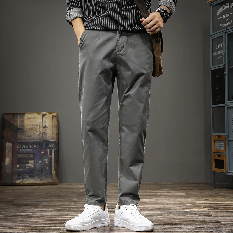 尼因基鲁新款男士弹力休闲裤直筒宽松修身运动百搭商务加绒小西裤