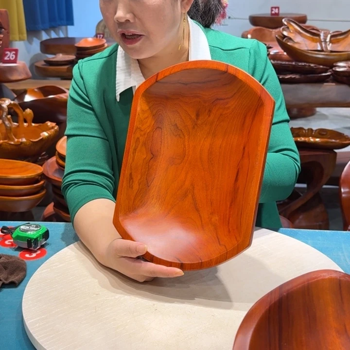 木椭圆盘 香樟实木
