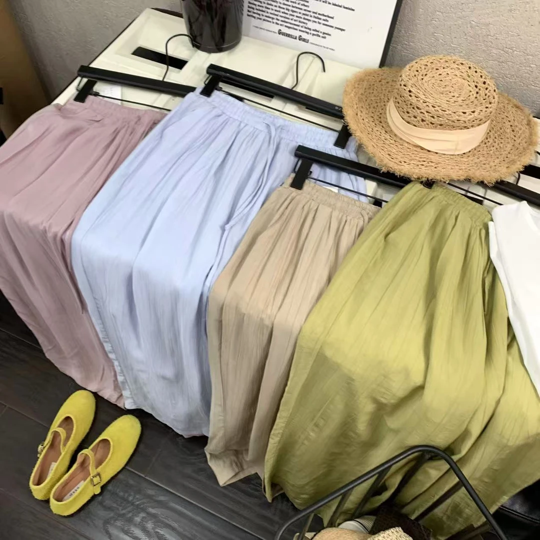 『雨美 Show』5862夏季时尚压皱直筒裤