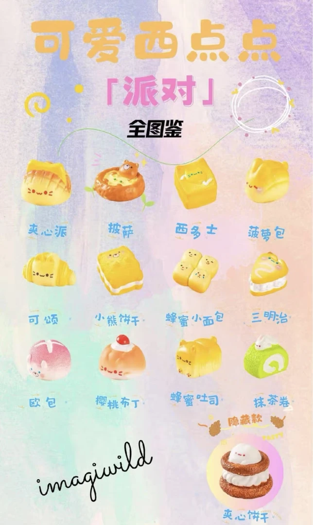 【不懂看这里】西点点派对萌粒盲盒摆件挂件钥匙扣