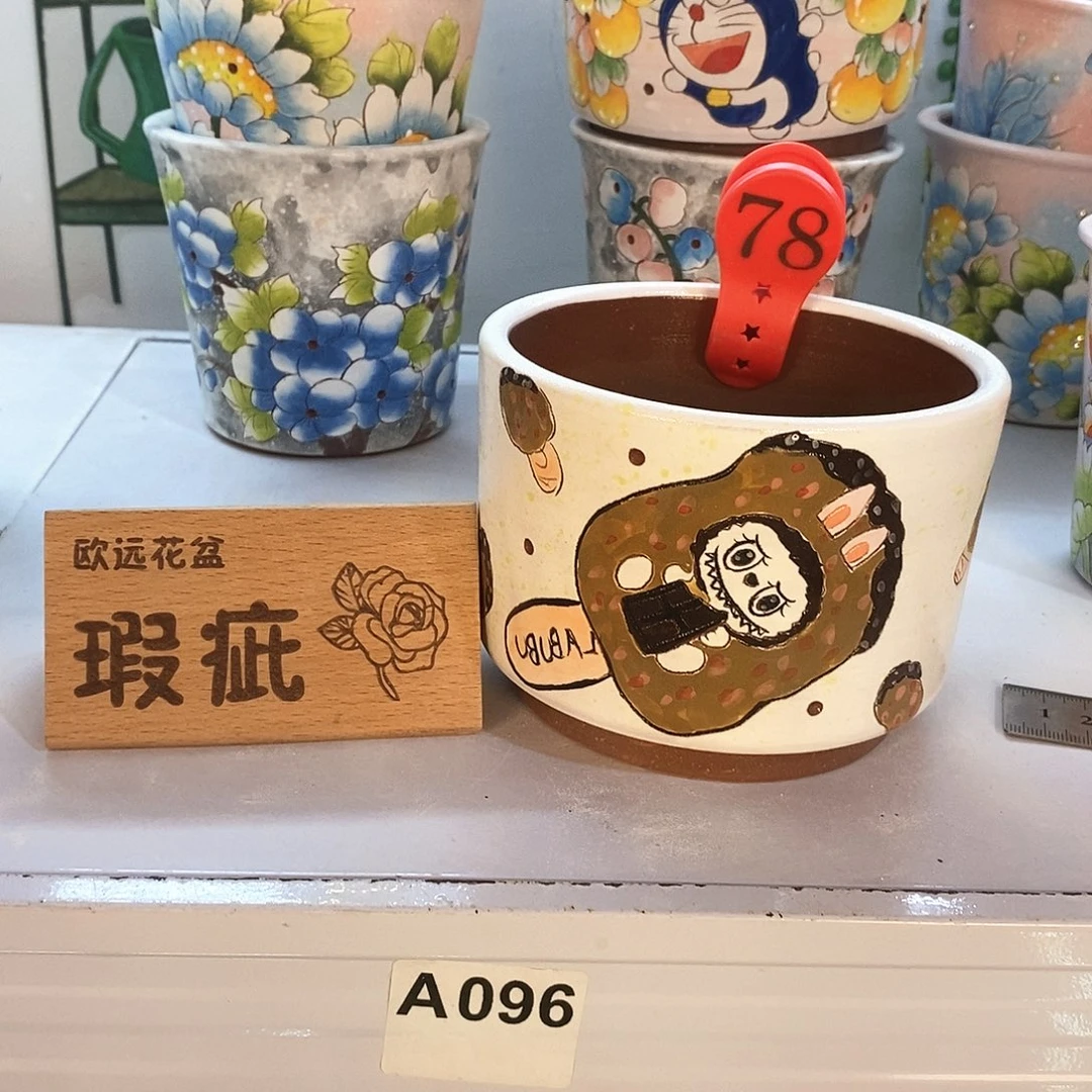 花盆紫砂红陶手绘花盆