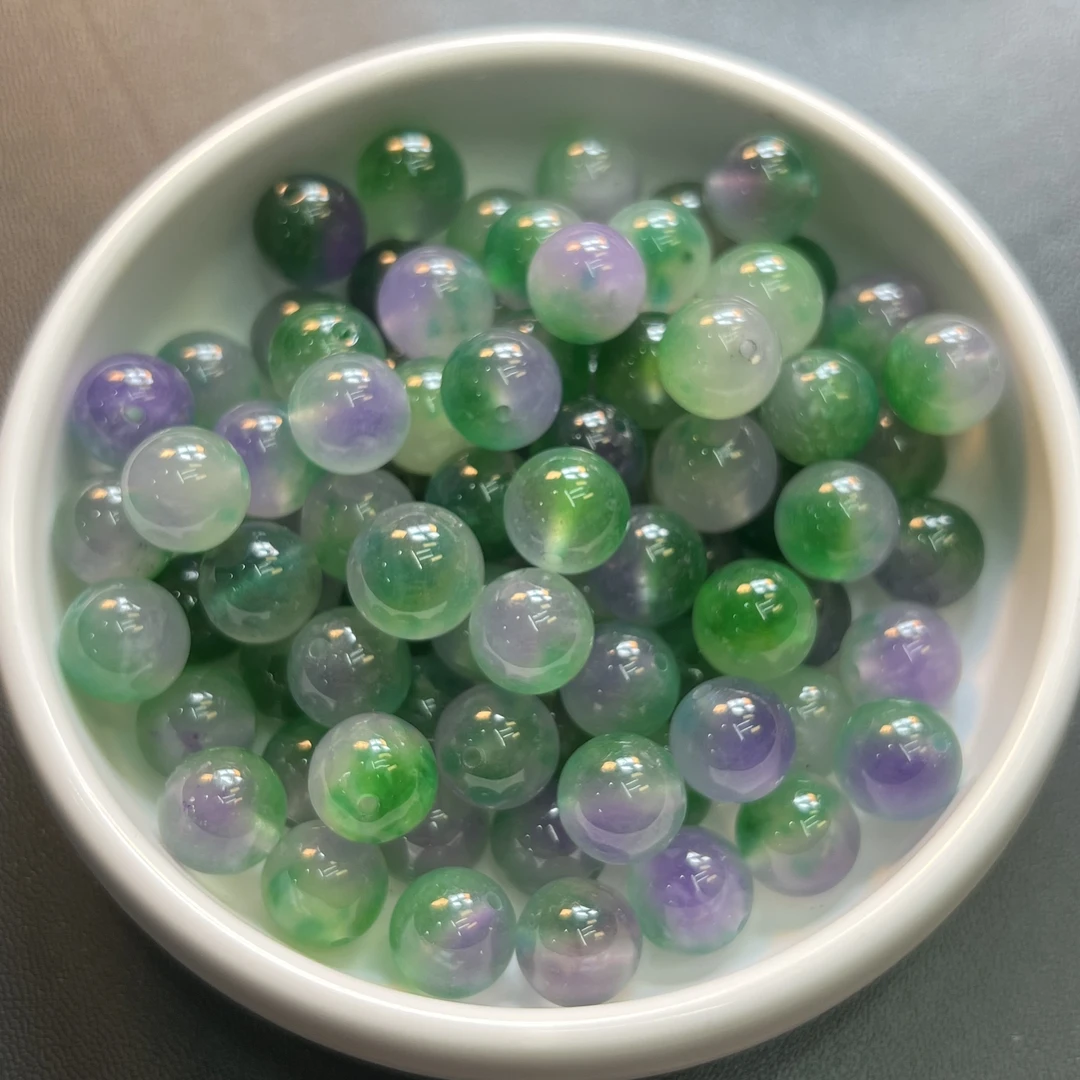 天然珠宝玉石 春带彩Y2704 10mm 25颗（赠弹力线）