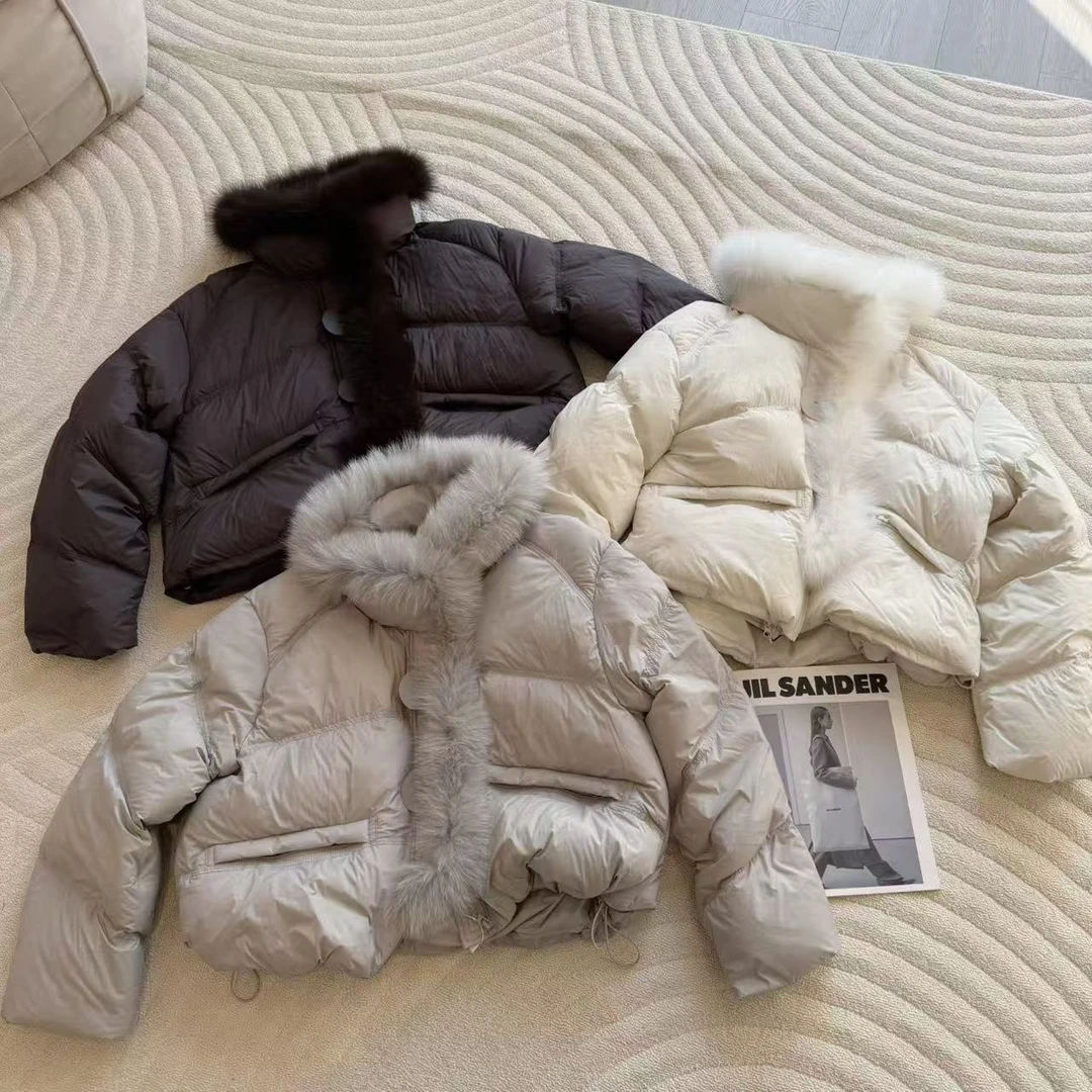 【婷婷推荐】85068 高级感韩版羽绒服毛毛立领外套冬款