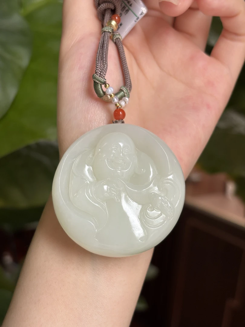 0546YX和田玉羊脂白挂件规格：50*18多样性发其一