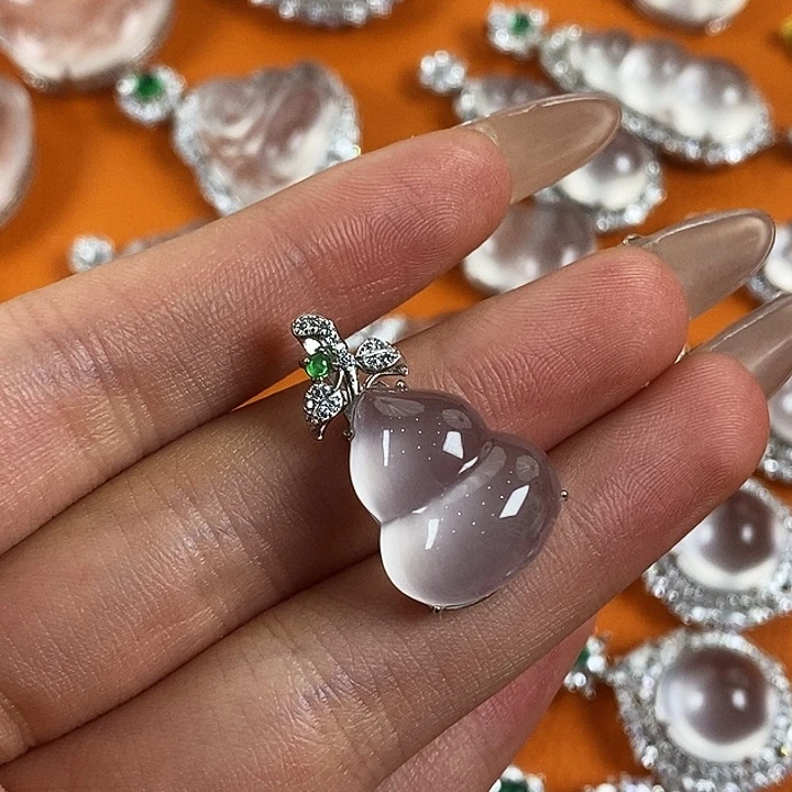 石英质玉银S925镶嵌颈饰