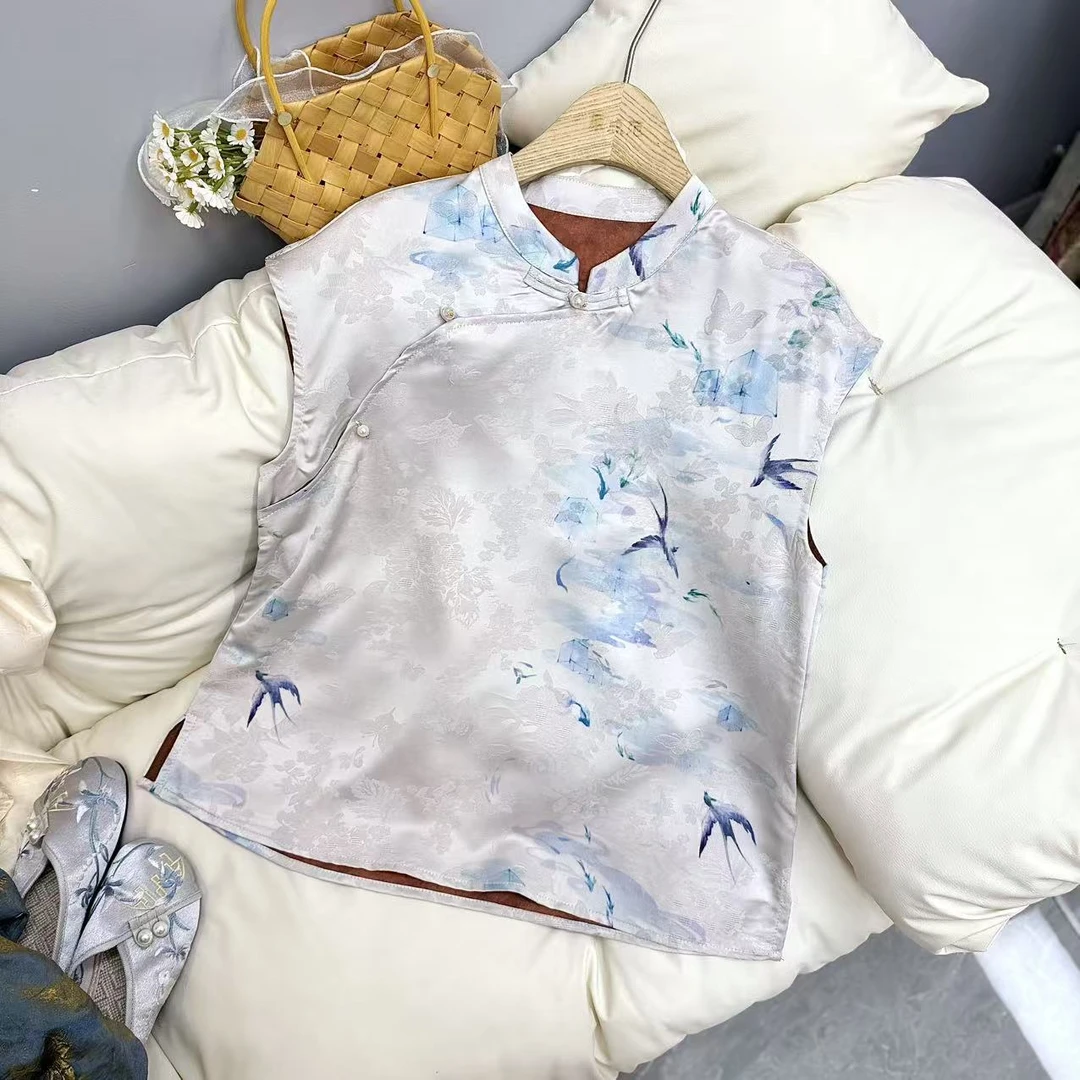 【云燕】短袖中式染色短款日常夏款印花碎花