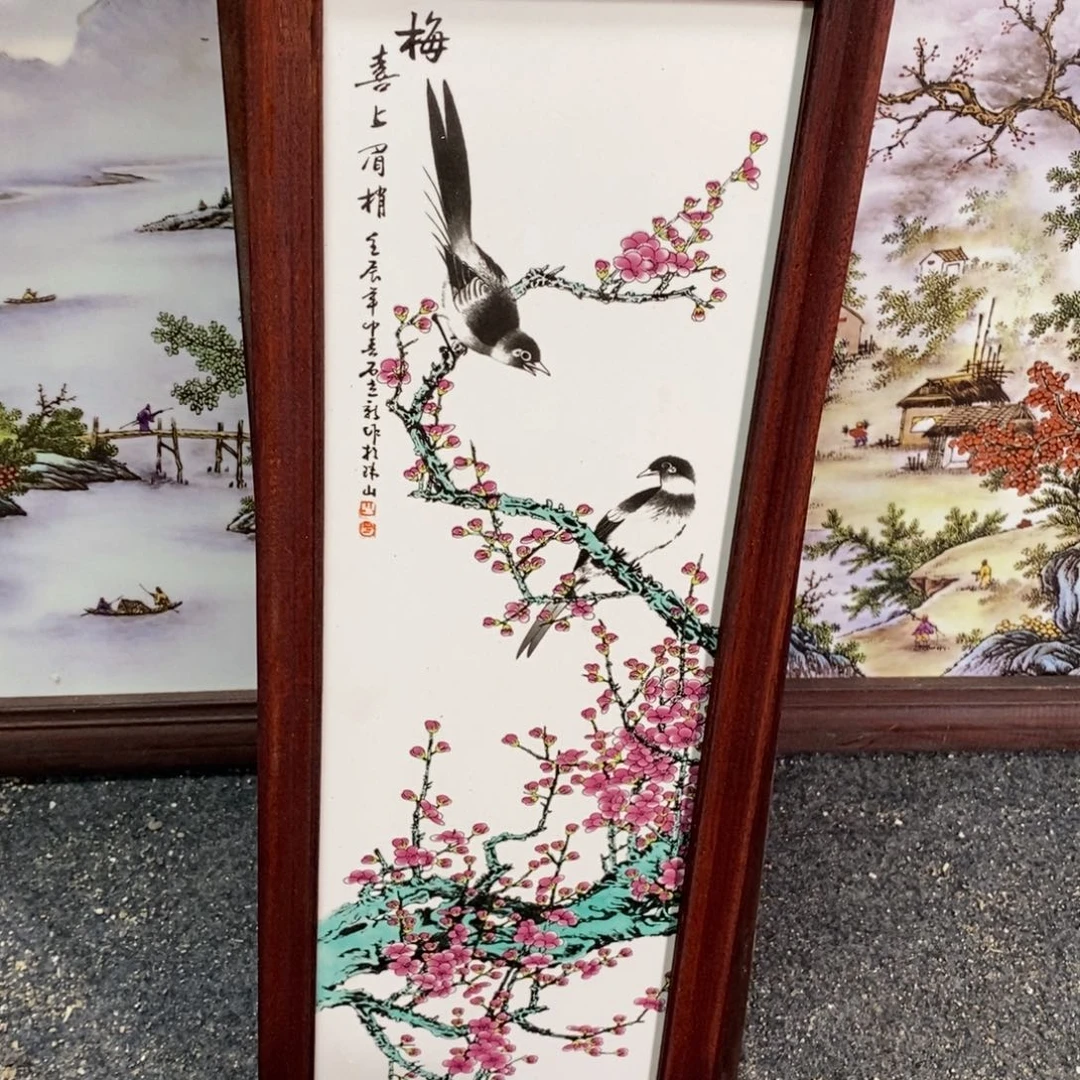 瓷片53*21*1景德镇瓷板画柴窑烧制