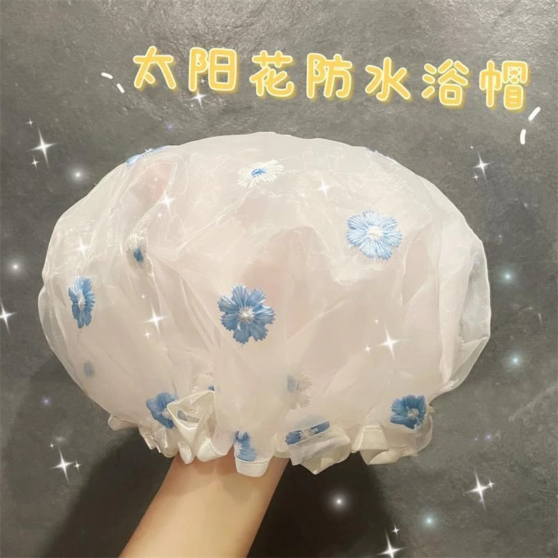 双层浴帽女防水洗澡家用儿童淋浴沐浴头套厨房专用防油烟发套成人