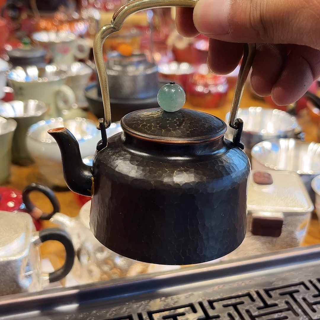 老铝壶宫灯把手手工锻打工艺