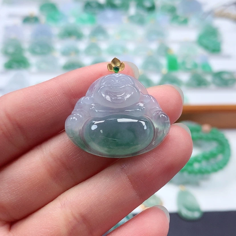 【闪购商品】翡翠吊坠(赠链)18K金镶嵌