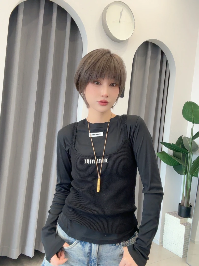 MM叠穿修身真两件T恤