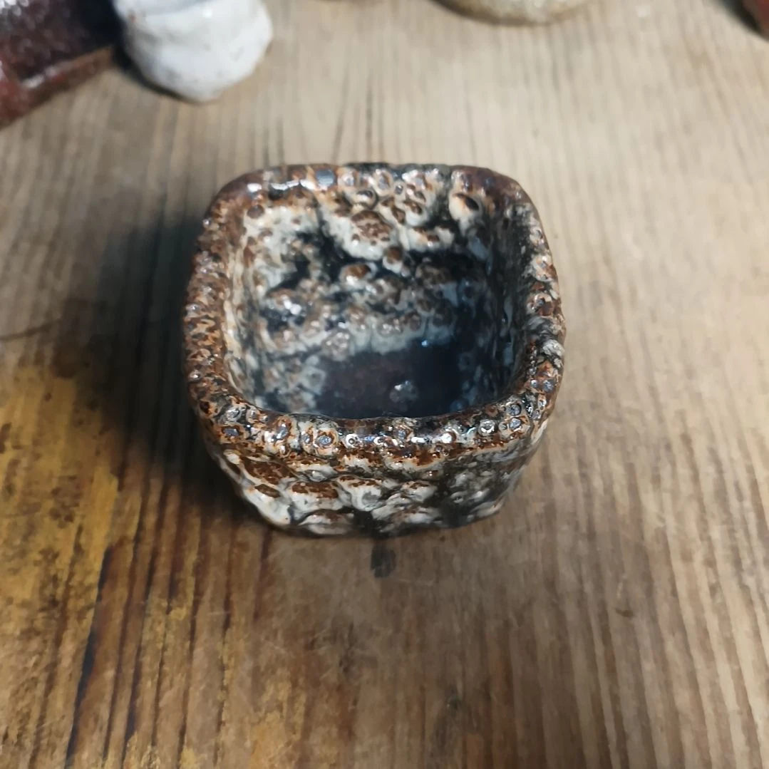 志野柴烧手捏主人杯