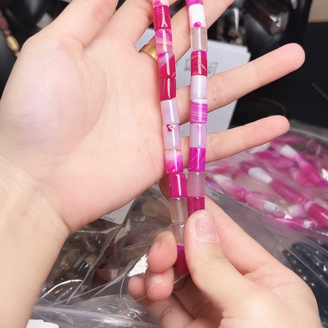 玛瑙/玉髓合金珠宝半成品u502 梅花隔珠一条