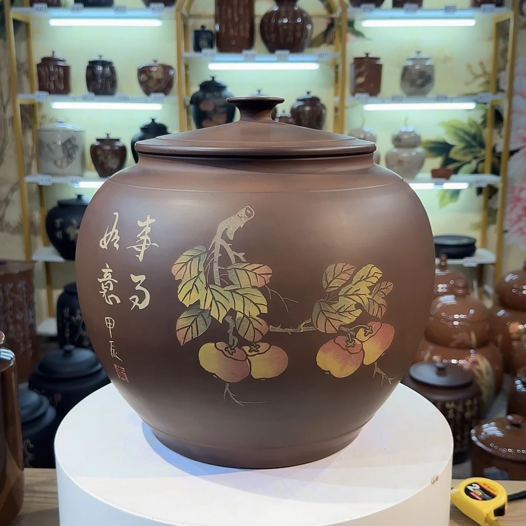 罐012建水紫陶13饼茶缸