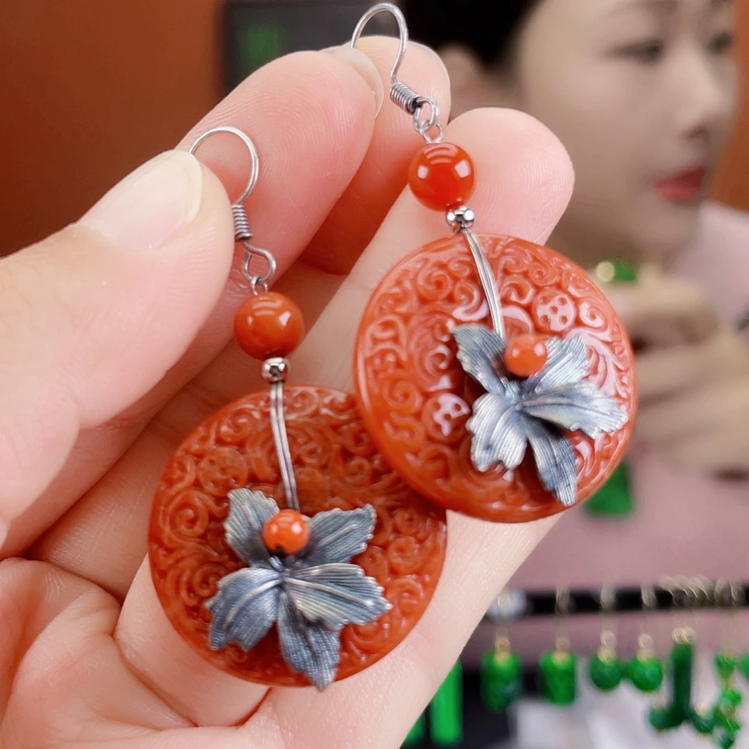 翡翠未镶嵌耳饰饰品