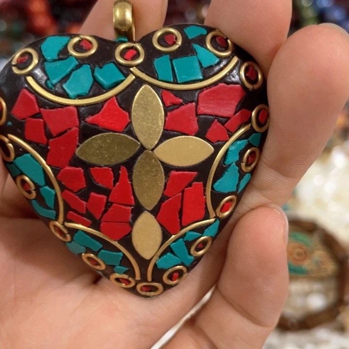 大理石磁石一个大号爱心吊坠