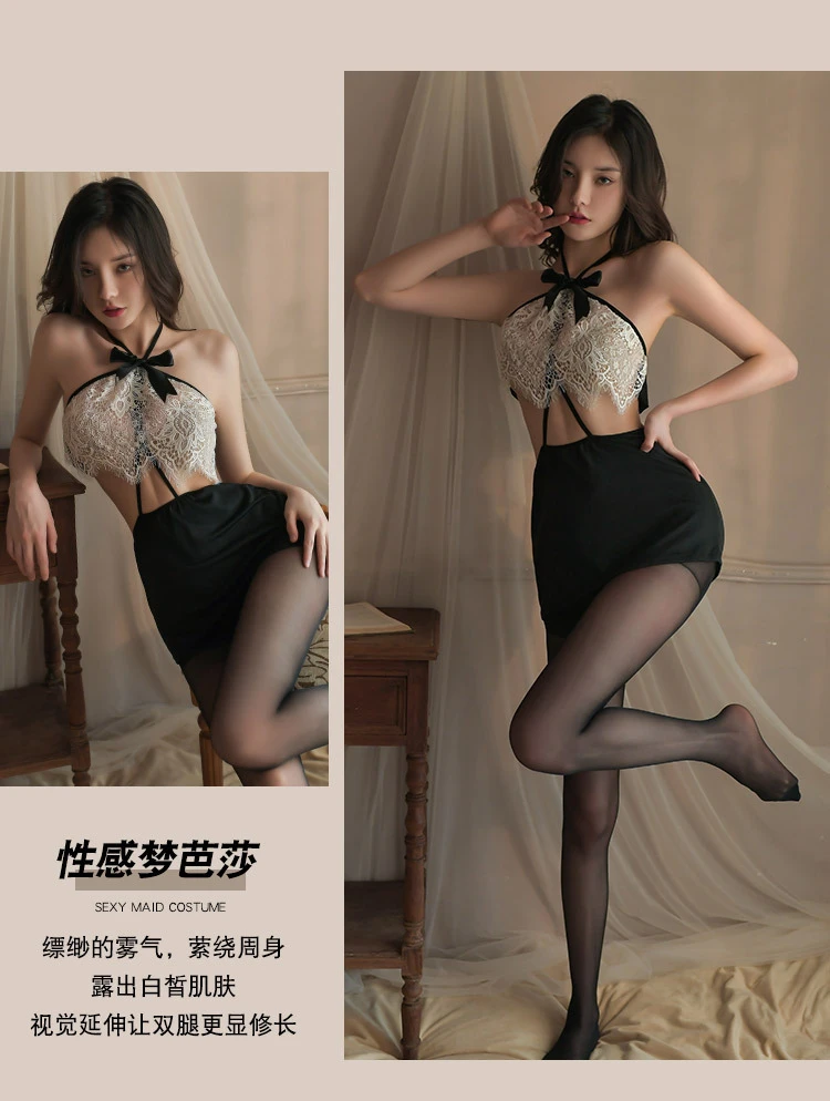 纯色蕾丝透气女睡裙