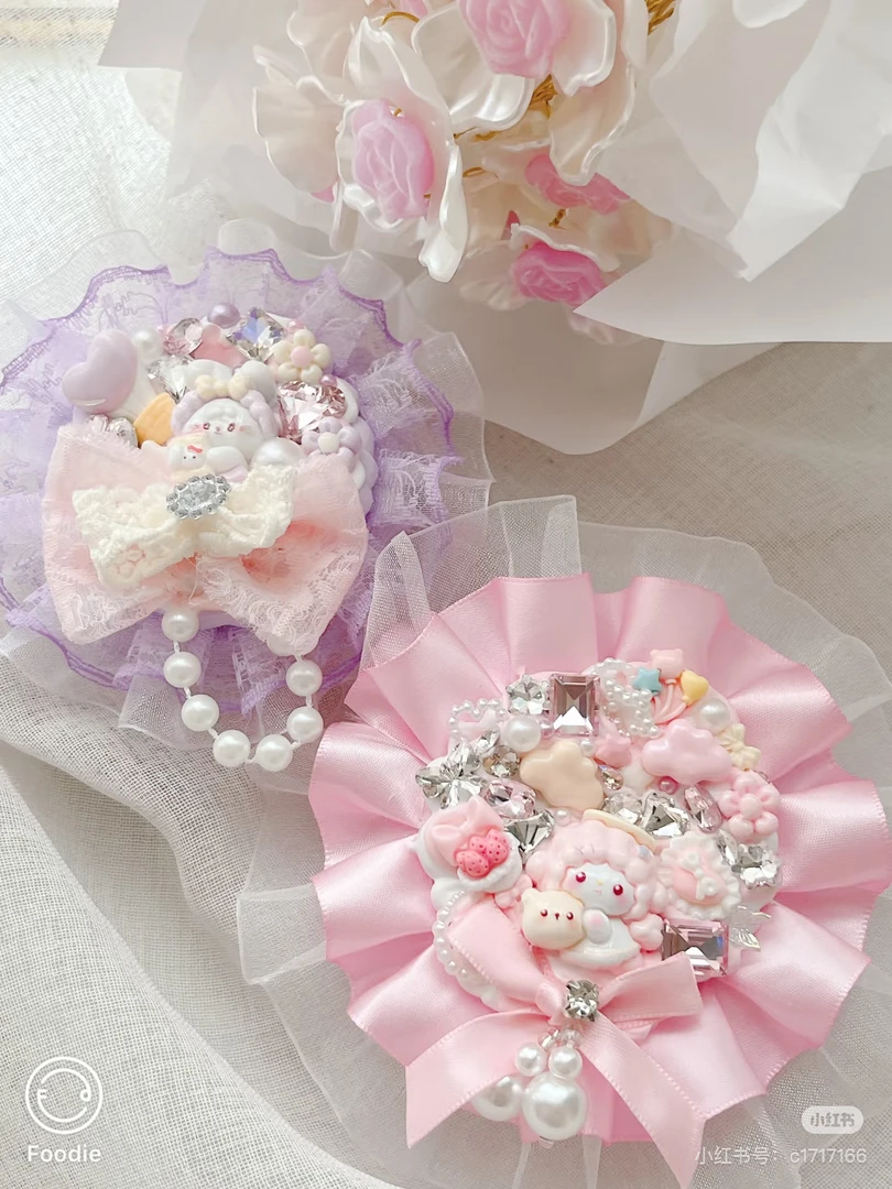 【梳子礼盒】手工DIY奶油胶气囊梳可爱三丽鸥小羊可爱公主风送闺蜜