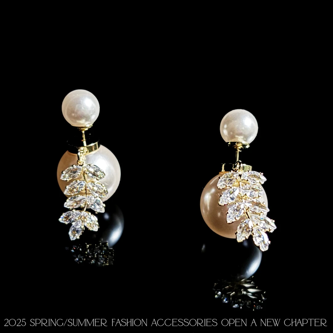 铜合金耳饰  镀k金 2025新款C5302【珠光闪闪】BABA BOX 耳钉