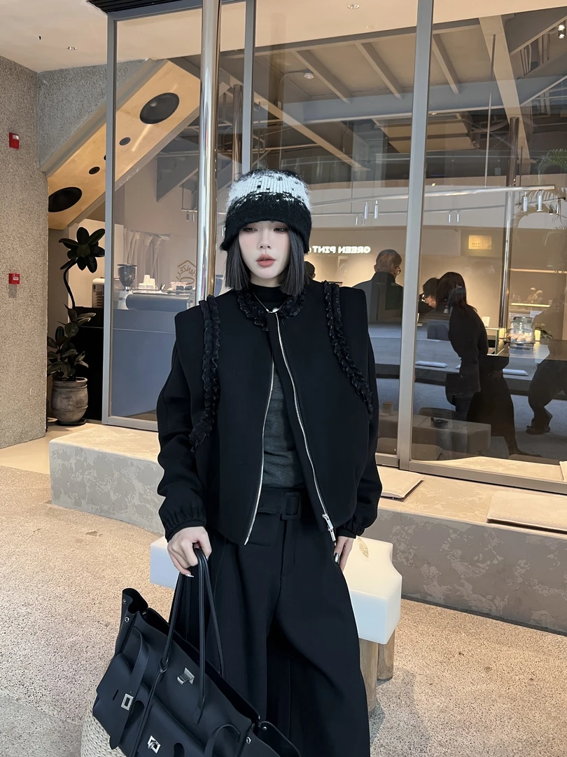 CZ【减龄锁温】冬季白鸭绒小众设计拼接羽绒外套女