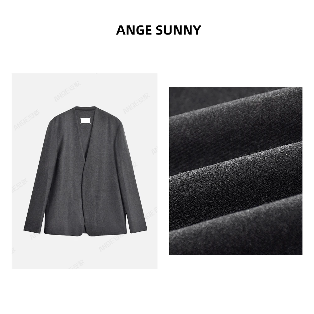 曲阳 ANGE SUNNY【MM6无领羊毛外套】"极简主义"定纺西装外套