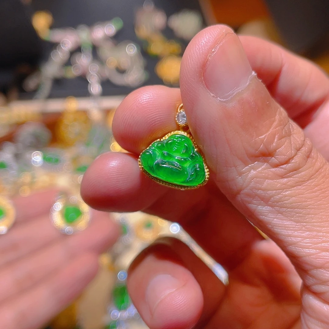 翡翠吊坠(不含链)银S925镶嵌