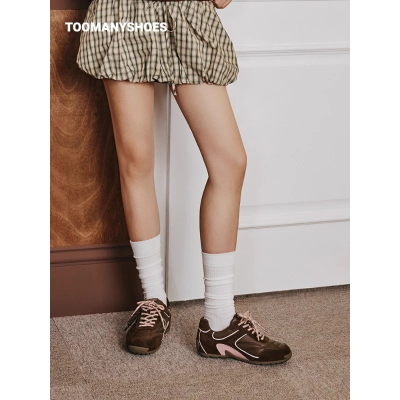 Toomanyshoes女鞋25新款周末邀约时尚运动复古厚底撞色德训鞋