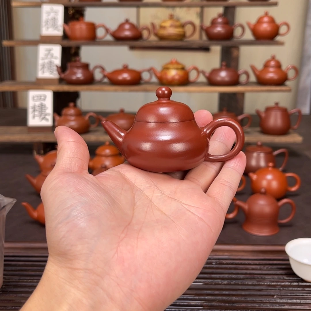 2***人茶壶紫砂朱泥一杯梨50cc