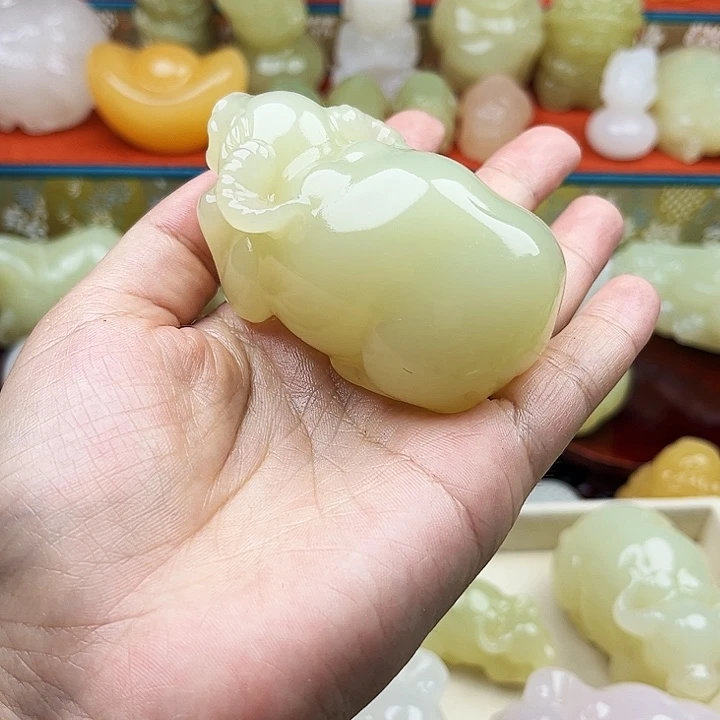 八***庄石材牛牛首吧摆件