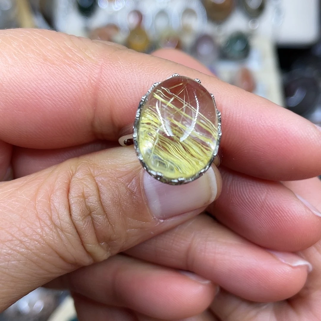 【闪购商品】银S925镶嵌珠宝半成品水晶戒指