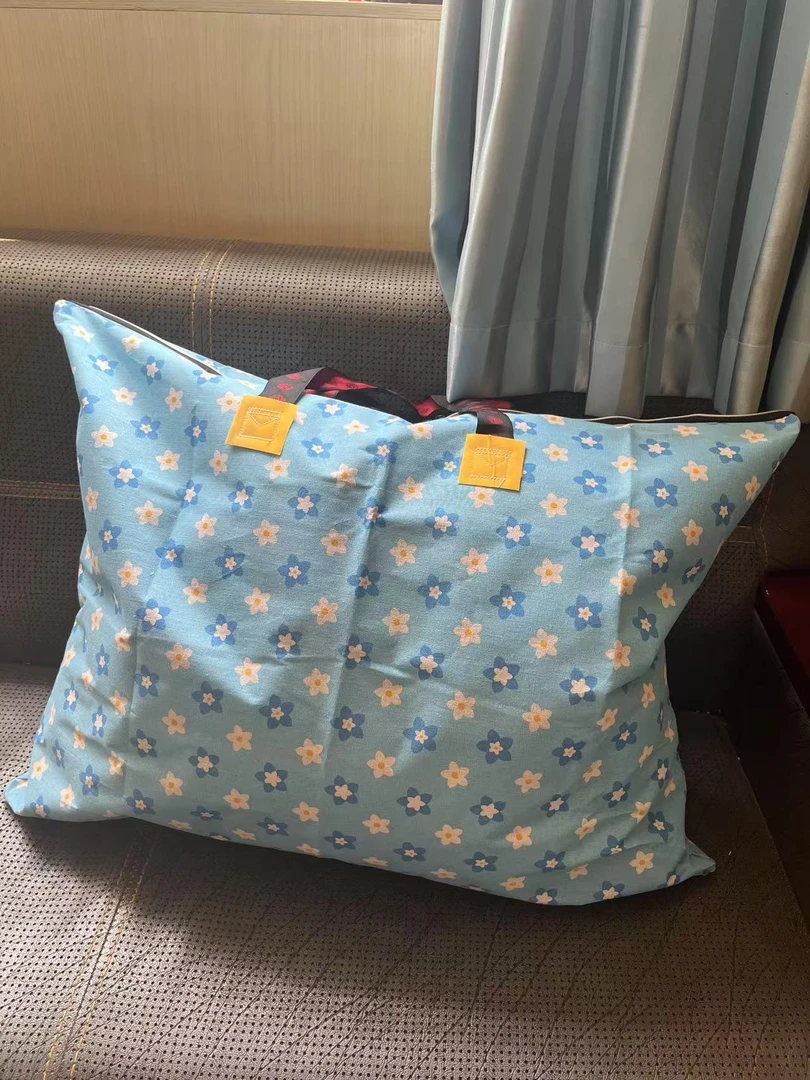 雏菊收纳搬家袋子简约蓝色防潮防水被子防尘袋搬家简约风棉麻防刮