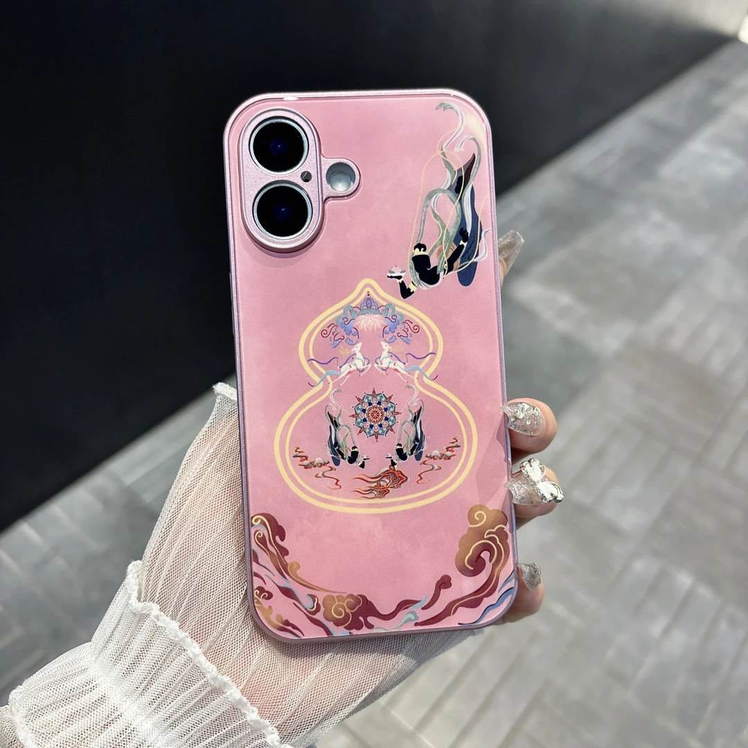 肤感玻璃适用iPhone16苹果/华为/荣耀/oppo/vivo/小米防摔手机壳