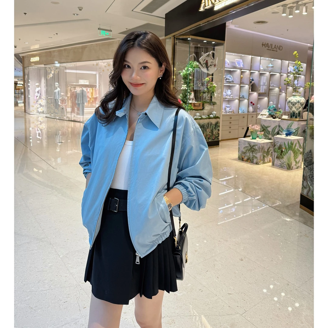 【琳媚】"外套"通勤百搭显瘦减龄翻领夹克外套女
