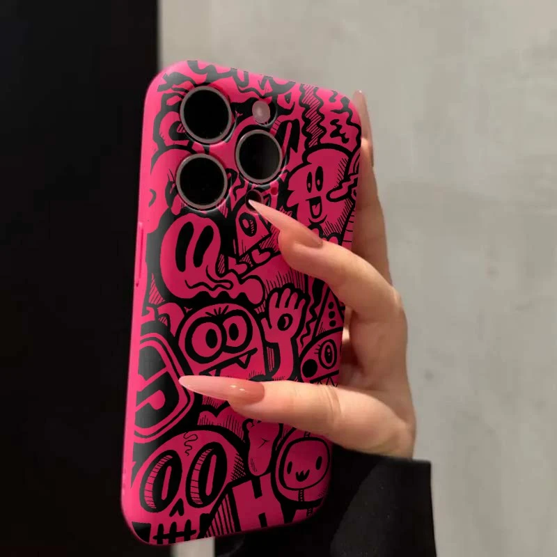 卡通潮流适用于苹果16promax肥皂液态手机壳iPhone15/14/13防摔12