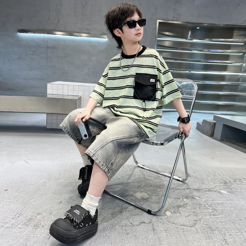 男童夏装套装2025新款儿童装夏季运动夏款薄款男孩短袖大童两件套