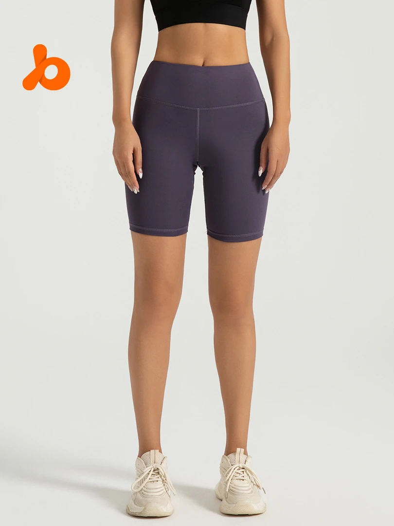 【外贸工厂】无尴尬线瑜伽短裤裸感高腰紧身提臀蜜桃五分运动短裤女