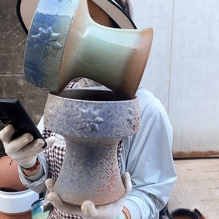 紫砂花盆瑕疵口16高18