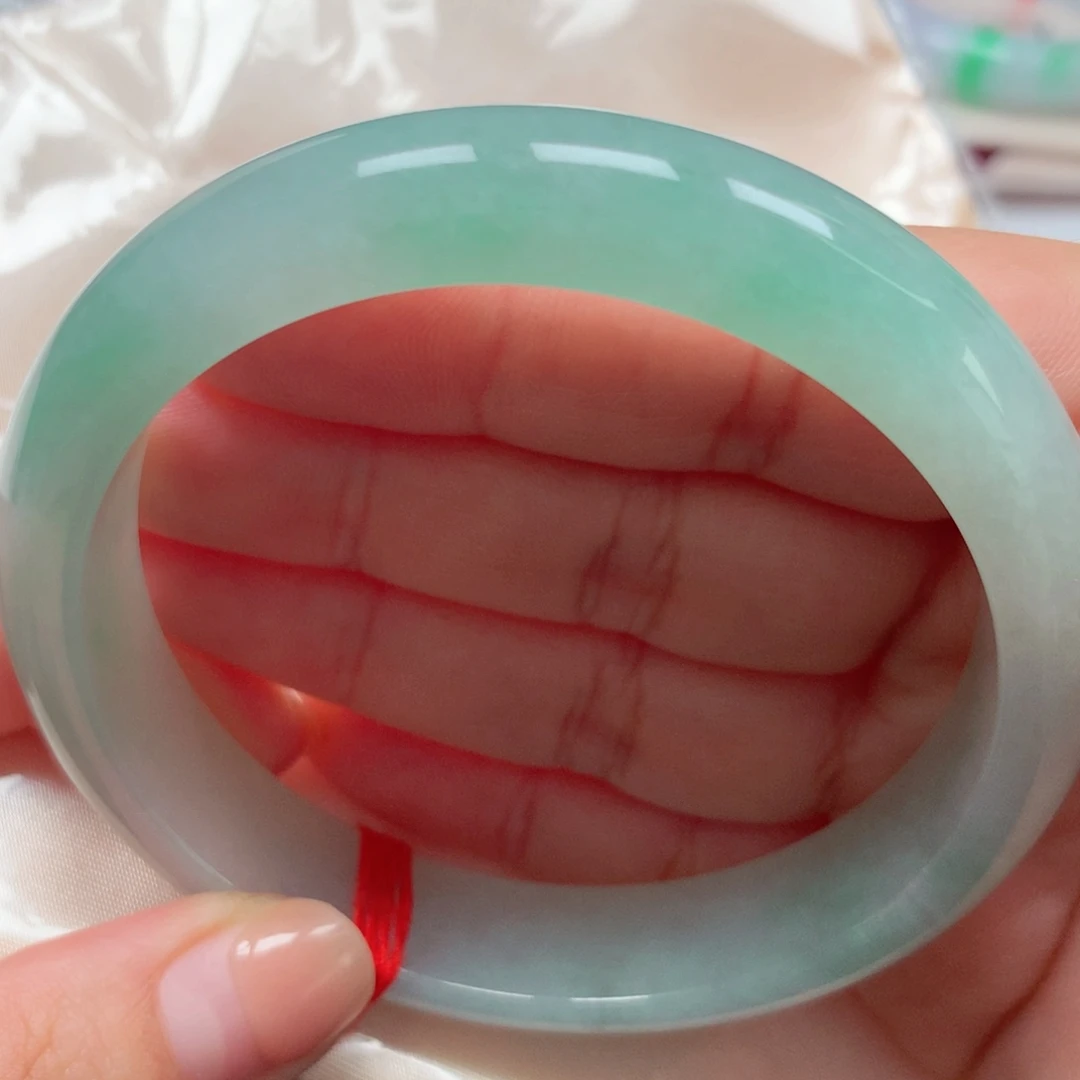 翡翠未镶嵌手镯26冰甜绿61.6圈