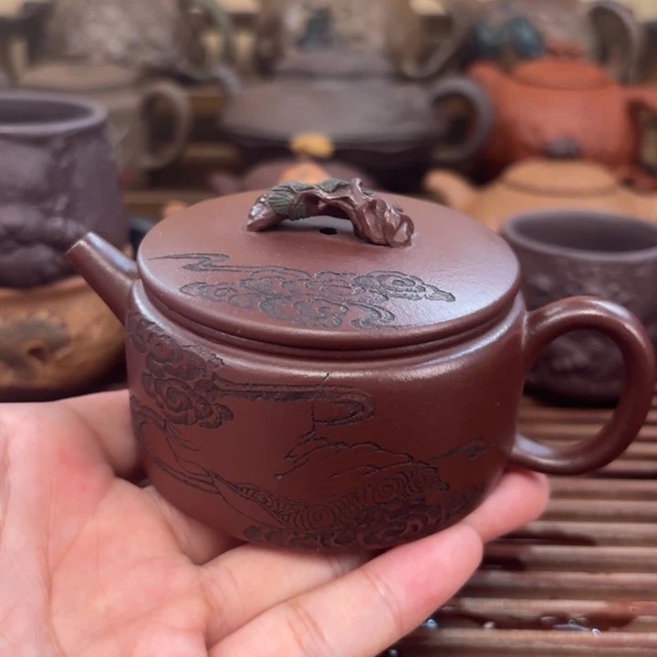 茶壶紫砂胜天半子原矿老紫泥120c