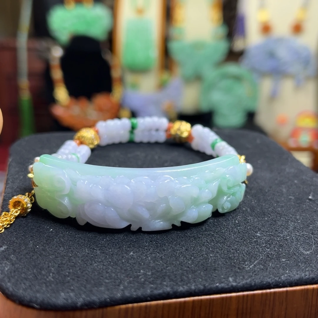 翡翠未镶嵌颈饰天然翡翠手链