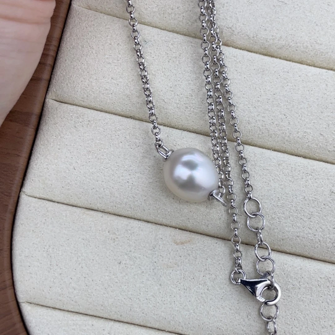 颈饰银S925镶嵌海水珍珠