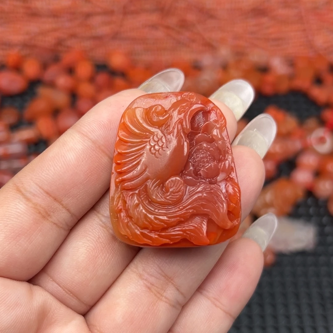 时***语南红玛瑙未镶嵌吊坠(不含链)