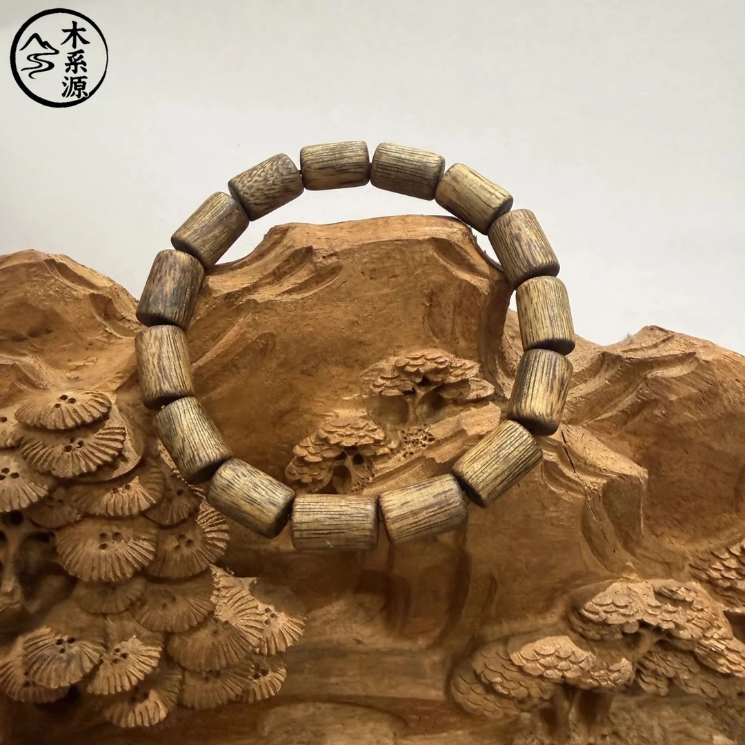 木系源 沉香【双十二福利】海南尖峰岭乌身圆叶8mm桶珠单圈手串